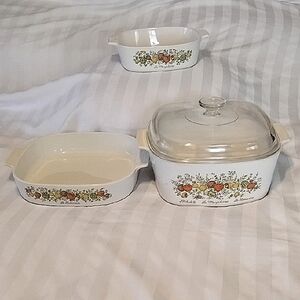 Vintage Corning Ware "Spice O' Life" 3 Piece Bakeware Set